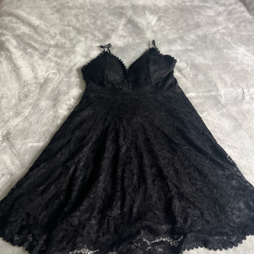 Black Lace goth emo dress spaghetti straps Y2k